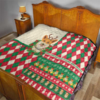 Wales Corgi Christmas Quilt Seamless Cute Dog Argyle Pattern - Wonder Print Shop