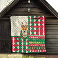 Wales Corgi Christmas Quilt Seamless Cute Dog Argyle Pattern - Wonder Print Shop