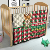 Wales Corgi Christmas Quilt Seamless Cute Dog Argyle Pattern - Wonder Print Shop