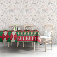 Wales Corgi Christmas Tablecloth Seamless Cute Dog Argyle Pattern - Wonder Print Shop