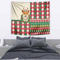 Wales Corgi Christmas Tapestry Seamless Cute Dog Argyle Pattern - Wonder Print Shop