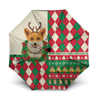 Wales Corgi Christmas Umbrella Seamless Cute Dog Argyle Pattern - Wonder Print Shop