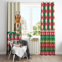 Wales Corgi Christmas Window Curtain Seamless Cute Dog Argyle Pattern - Wonder Print Shop