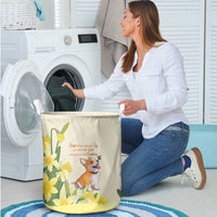 Wales Corgi and Daffodil Laundry Basket Welsh Dog Lovers - Wonder Print Shop