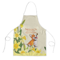 Wales Corgi and Daffodil Apron Welsh Dog Lovers - Wonder Print Shop