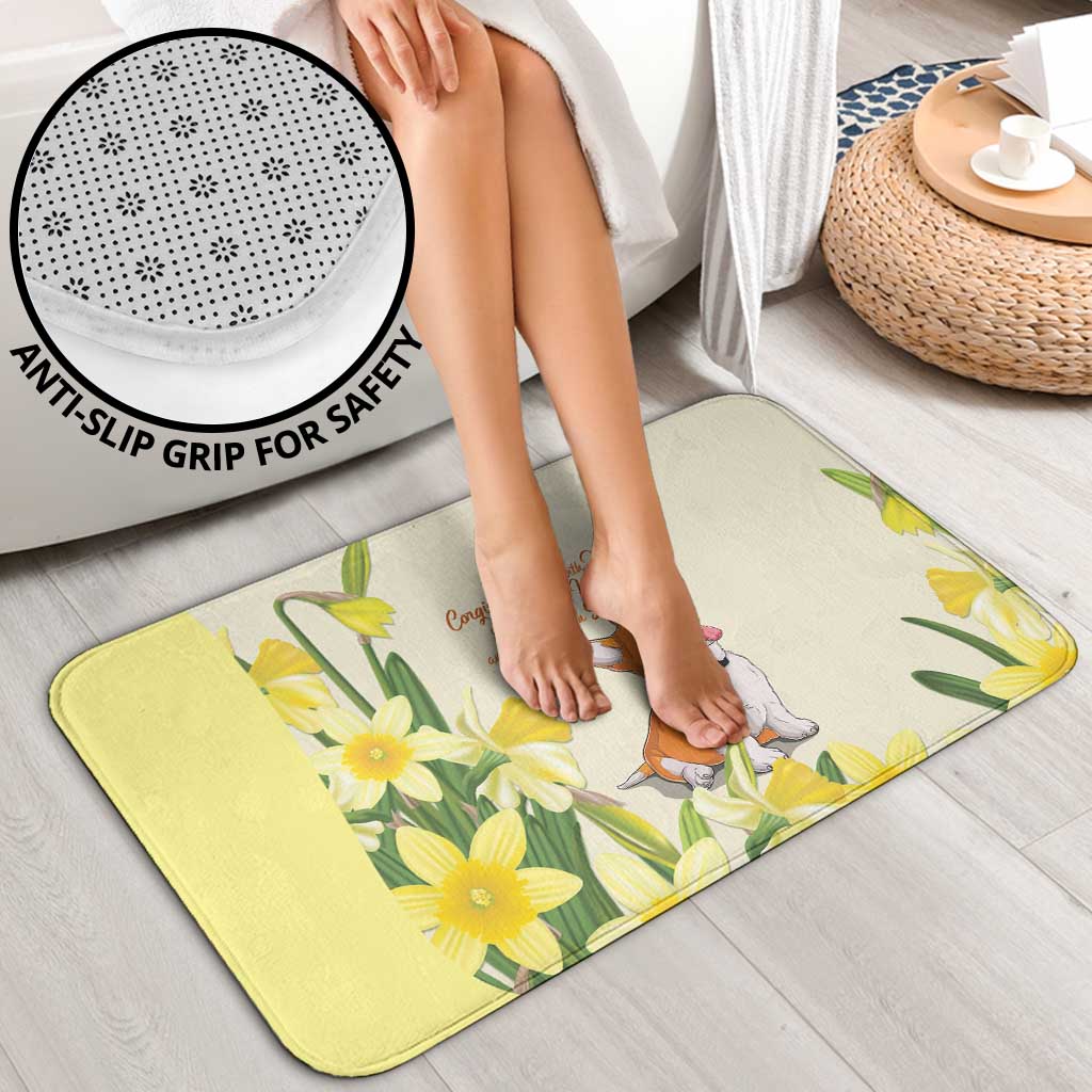 Wales Corgi and Daffodil Bathroom Set Welsh Dog Lovers - Wonder Print Shop