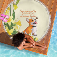 Wales Corgi and Daffodil Beach Blanket Welsh Dog Lovers - Wonder Print Shop