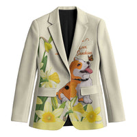 Personalised Wales Corgi and Daffodil Blazer Welsh Dog Lovers - Wonder Print Shop