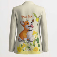 Personalised Wales Corgi and Daffodil Blazer Welsh Dog Lovers - Wonder Print Shop