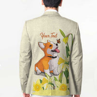 Personalised Wales Corgi and Daffodil Blazer Welsh Dog Lovers - Wonder Print Shop