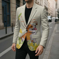 Personalised Wales Corgi and Daffodil Blazer Welsh Dog Lovers - Wonder Print Shop