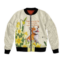 Personalised Wales Corgi and Daffodil Bomber Jacket Welsh Dog Lovers - Wonder Print Shop