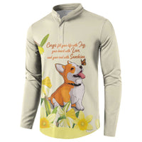 Personalised Wales Corgi and Daffodil Button Sweatshirt Welsh Dog Lovers - Wonder Print Shop