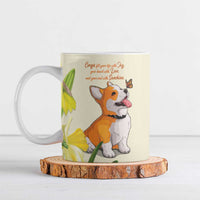 Personalised Wales Corgi and Daffodil Ceramic Mug Welsh Dog Lovers - Wonder Print Shop