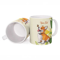 Personalised Wales Corgi and Daffodil Ceramic Mug Welsh Dog Lovers - Wonder Print Shop