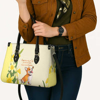 Wales Corgi and Daffodil Leather Bag Welsh Dog Lovers - Wonder Print Shop