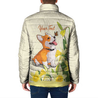 Personalised Wales Corgi and Daffodil Padded Jacket Welsh Dog Lovers - Wonder Print Shop