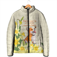 Personalised Wales Corgi and Daffodil Padded Jacket Welsh Dog Lovers - Wonder Print Shop