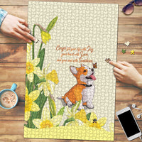 Wales Corgi and Daffodil Puzzle Welsh Dog Lovers - Wonder Print Shop