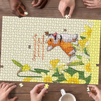 Wales Corgi and Daffodil Puzzle Welsh Dog Lovers - Wonder Print Shop