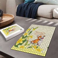 Wales Corgi and Daffodil Puzzle Welsh Dog Lovers - Wonder Print Shop