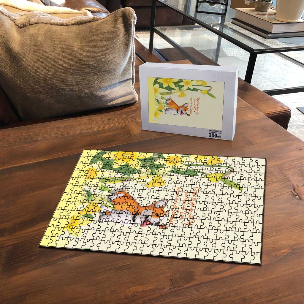 Wales Corgi and Daffodil Puzzle Welsh Dog Lovers - Wonder Print Shop