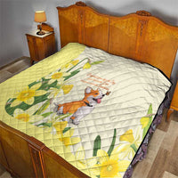 Wales Corgi and Daffodil Quilt Welsh Dog Lovers - Wonder Print Shop