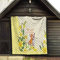Wales Corgi and Daffodil Quilt Welsh Dog Lovers - Wonder Print Shop