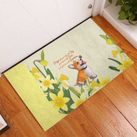Wales Corgi and Daffodil Rubber Doormat Welsh Dog Lovers - Wonder Print Shop