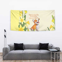 Wales Corgi and Daffodil Tapestry Welsh Dog Lovers - Wonder Print Shop
