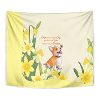 Wales Corgi and Daffodil Tapestry Welsh Dog Lovers - Wonder Print Shop