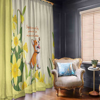 Wales Corgi and Daffodil Window Curtain Welsh Dog Lovers - Wonder Print Shop