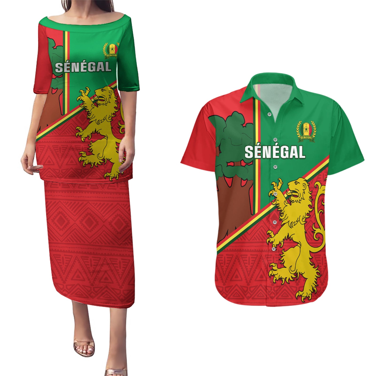 Senegal Football Couples Matching Puletasi and Hawaiian Shirt 2024 Go Champions Lions De La Teranga - Wonder Print Shop