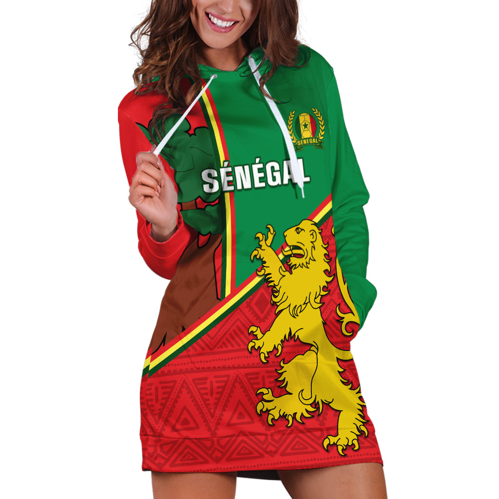 Senegal Football Hoodie Dress 2024 Go Champions Lions De La Teranga - Wonder Print Shop