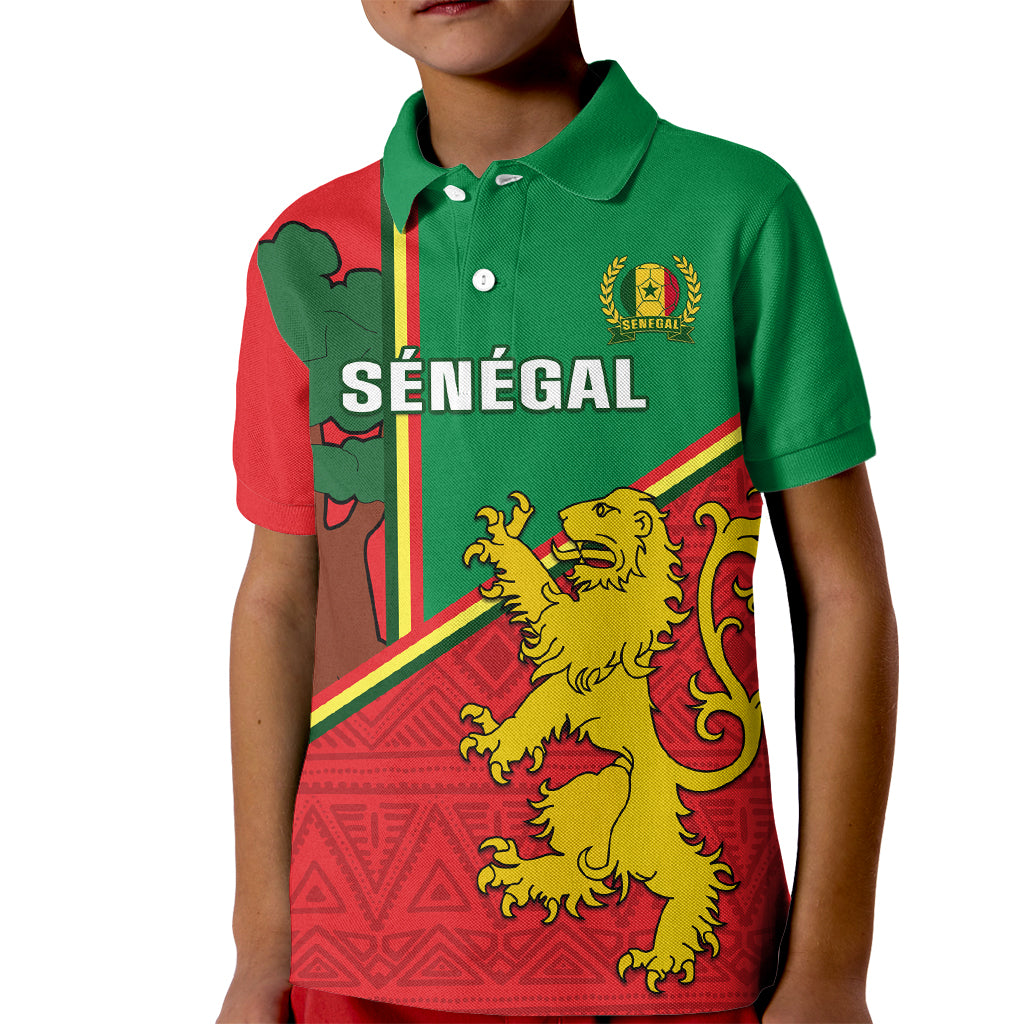 Senegal Football Kid Polo Shirt 2024 Go Champions Lions De La Teranga - Wonder Print Shop