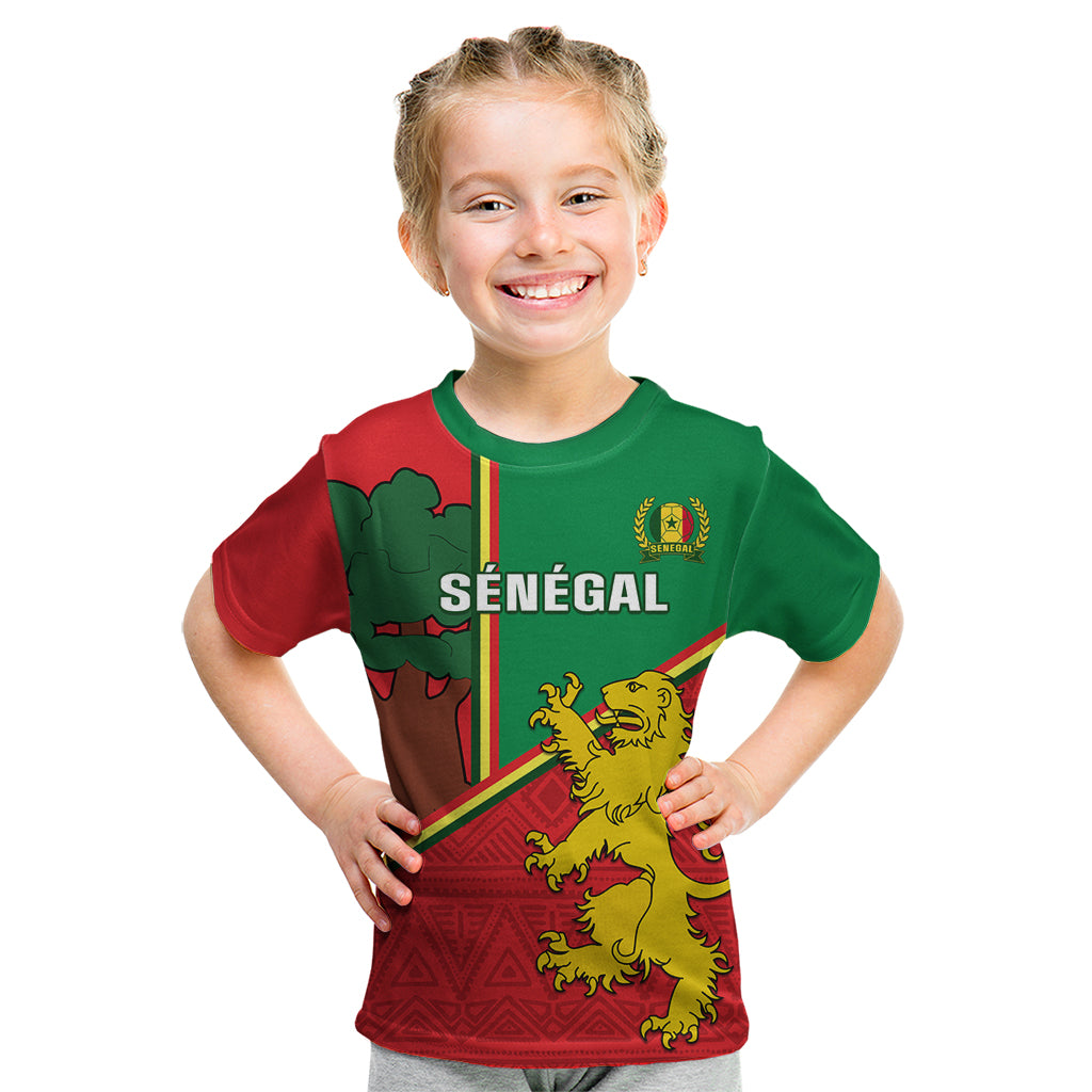 Senegal Football Kid T Shirt 2024 Go Champions Lions De La Teranga - Wonder Print Shop