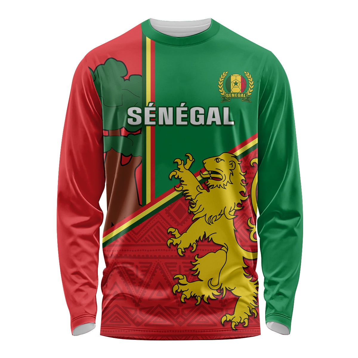 Senegal Football Long Sleeve Shirt 2024 Go Champions Lions De La Teranga - Wonder Print Shop