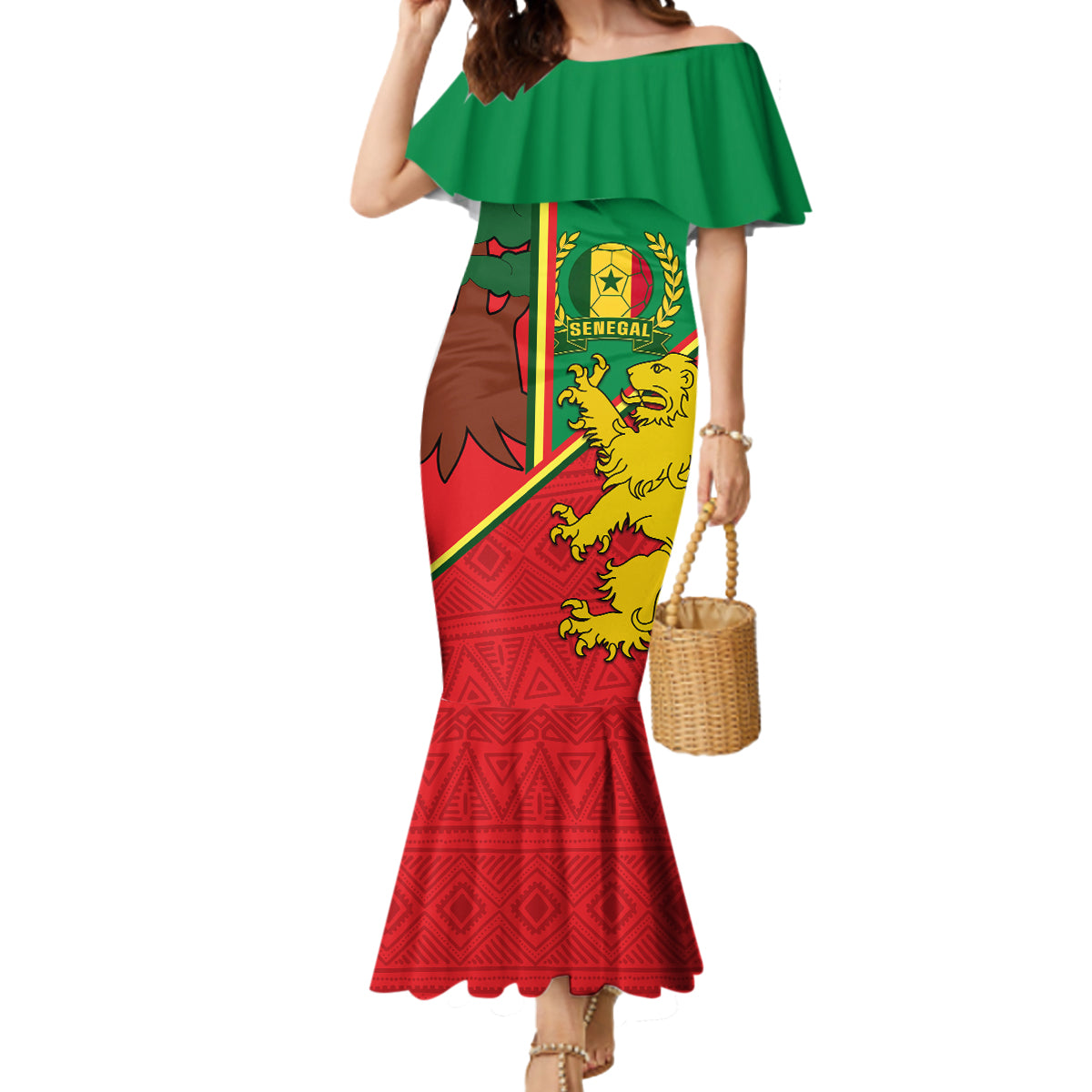 Senegal Football Mermaid Dress 2024 Go Champions Lions De La Teranga - Wonder Print Shop