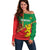 Senegal Football Off Shoulder Sweater 2024 Go Champions Lions De La Teranga - Wonder Print Shop