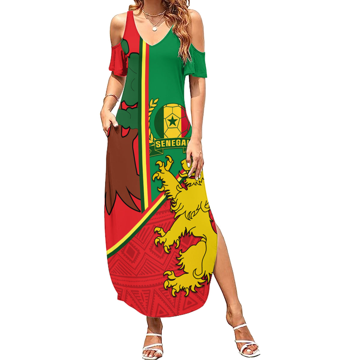 Senegal Football Summer Maxi Dress 2024 Go Champions Lions De La Teranga - Wonder Print Shop