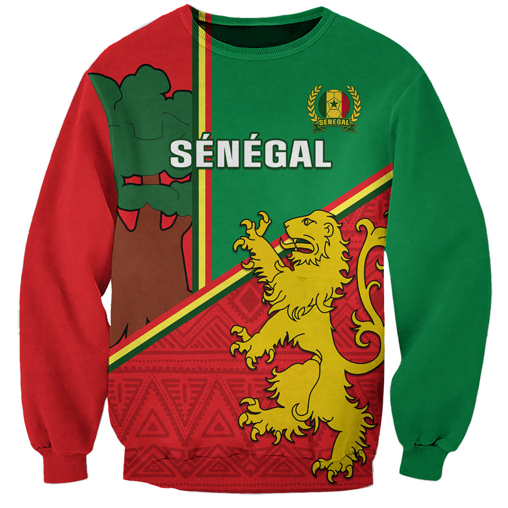 Senegal Football Sweatshirt 2024 Go Champions Lions De La Teranga - Wonder Print Shop