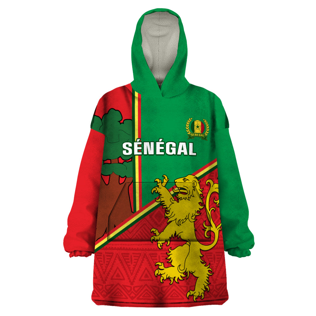 Senegal Football Wearable Blanket Hoodie 2024 Go Champions Lions De La Teranga - Wonder Print Shop