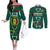 Custom Senegal Football Couples Matching Off The Shoulder Long Sleeve Dress and Long Sleeve Button Shirt 2024 Culture Pour Home Style