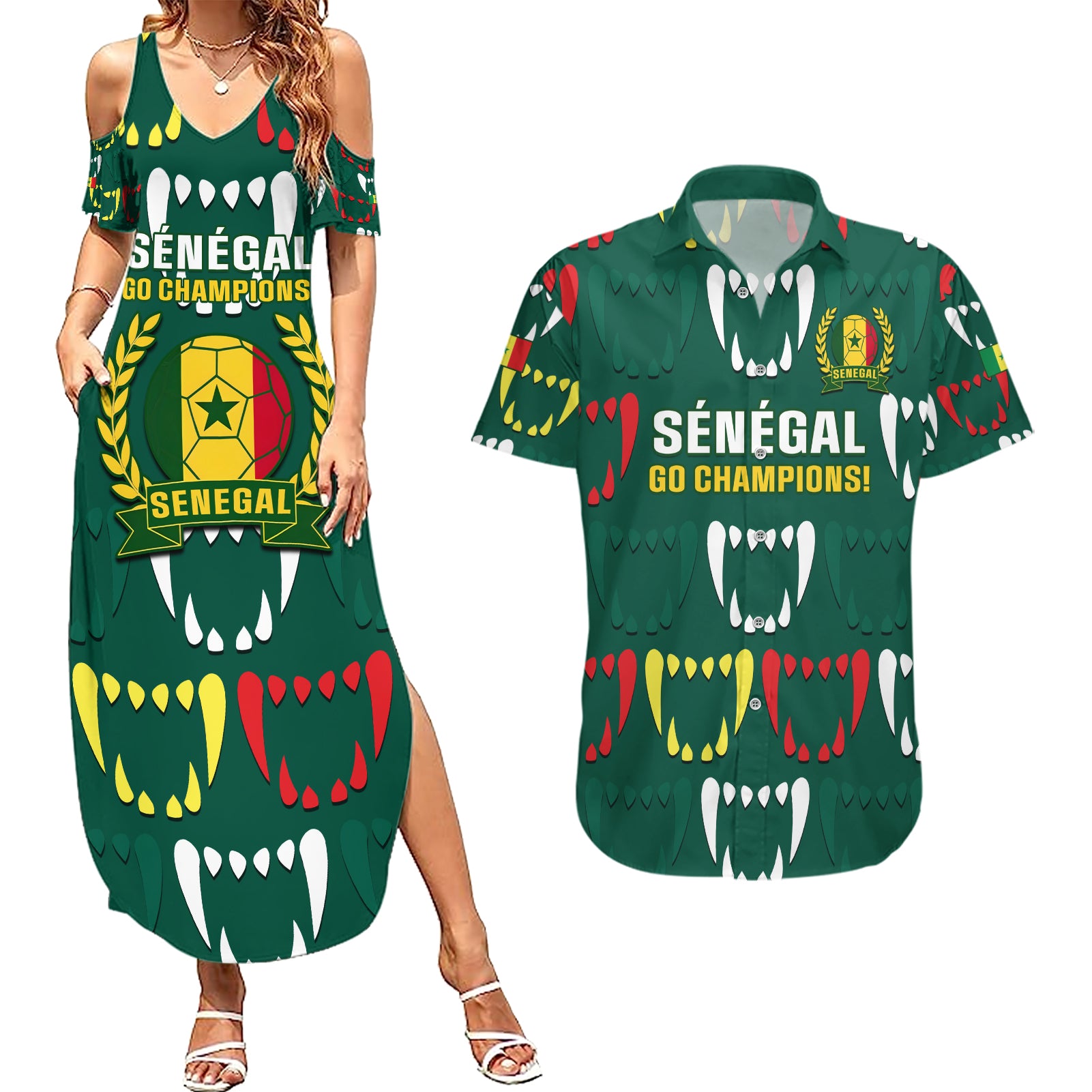 Custom Senegal Football Couples Matching Summer Maxi Dress and Hawaiian Shirt 2024 Culture Pour Home Style - Wonder Print Shop