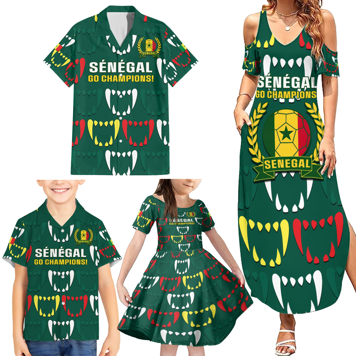 Custom Senegal Football Family Matching Summer Maxi Dress and Hawaiian Shirt 2024 Culture Pour Home Style - Wonder Print Shop