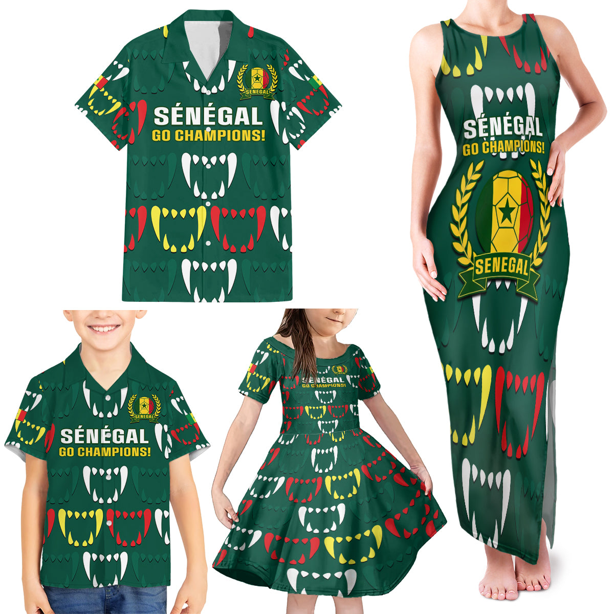 Custom Senegal Football Family Matching Tank Maxi Dress and Hawaiian Shirt 2024 Culture Pour Home Style - Wonder Print Shop