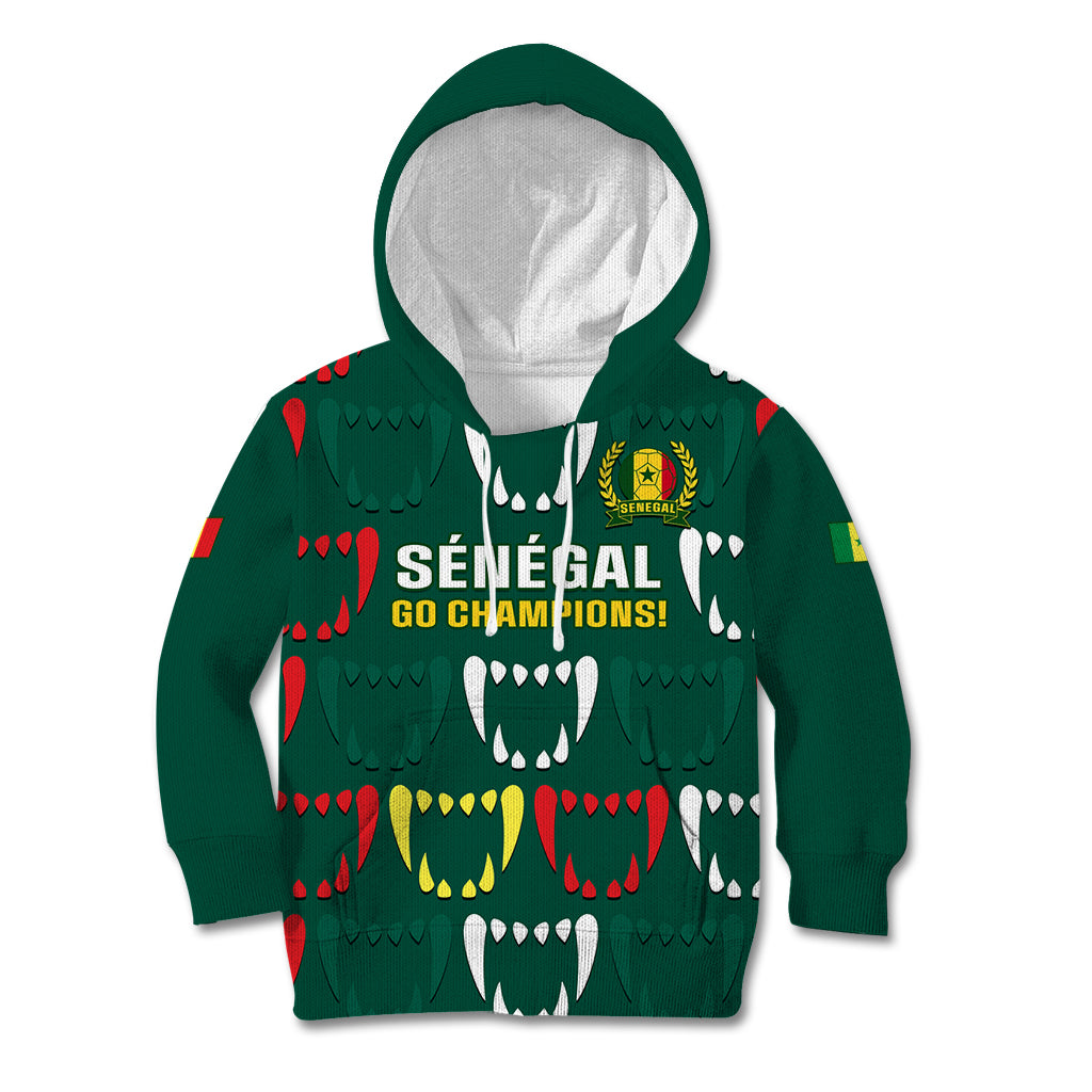 Custom Senegal Football Kid Hoodie 2024 Culture Pour Home Style - Wonder Print Shop