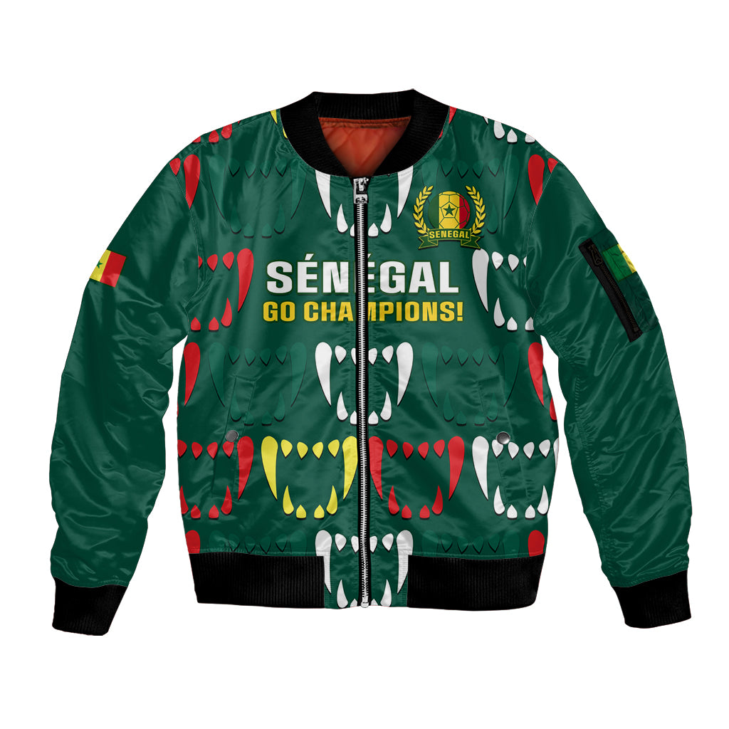 Custom Senegal Football Sleeve Zip Bomber Jacket 2024 Culture Pour Home Style - Wonder Print Shop