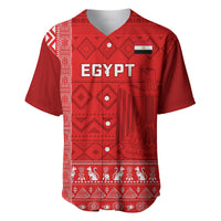 Red Egypt football baseball jersey with EGYPT logo and ornate geometric patterns