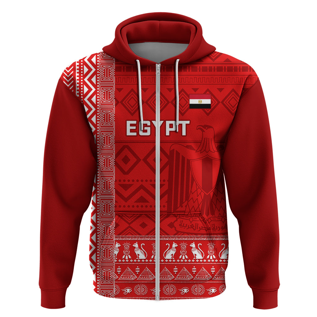 Egypt Football Zip Hoodie 2024 Go Champions Pharaohs Egyptian Patterns - Wonder Print Shop